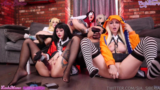 Русское порно косплей оргия с анимешницами в жаркой групповой сцене