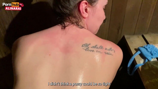 Секс с зрелой женщиной в парилке