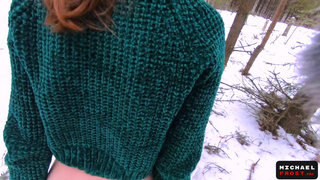 Секс зимой в лесу – горячее порно видео на морозе