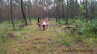 Рыжие студентки в лесу: дикий секс на природе