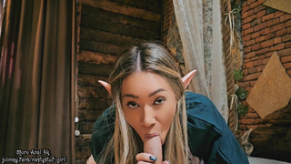 Анальное порно с эльфийкой на Хэллоуин: магия и страсть