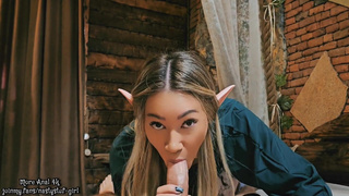 Анальное порно с эльфийкой на Хэллоуин: магия и страсть