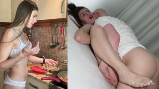 Страстное порно видео с готовкой на кухне