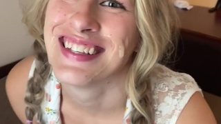 Сексвайф и негр: страстный межрасовый секс с кончем на лицо