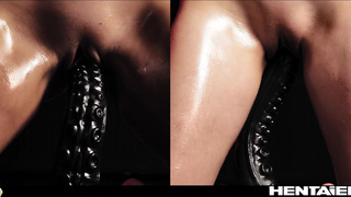 Щупальца и страсть: жесткий секс с двумя девушками в эксклюзивном порно