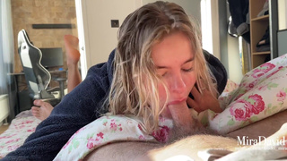 Страстный минет с мокрыми волосами