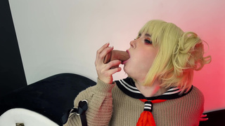 Горячее порно видео Химико Тога с косплеем