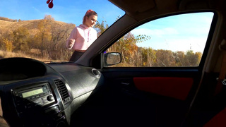 Секс в машине за проезд – горячее порно видео с развратной попутчицей