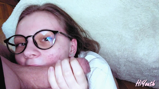 Лама Грей в страстном минете и сперме на очки